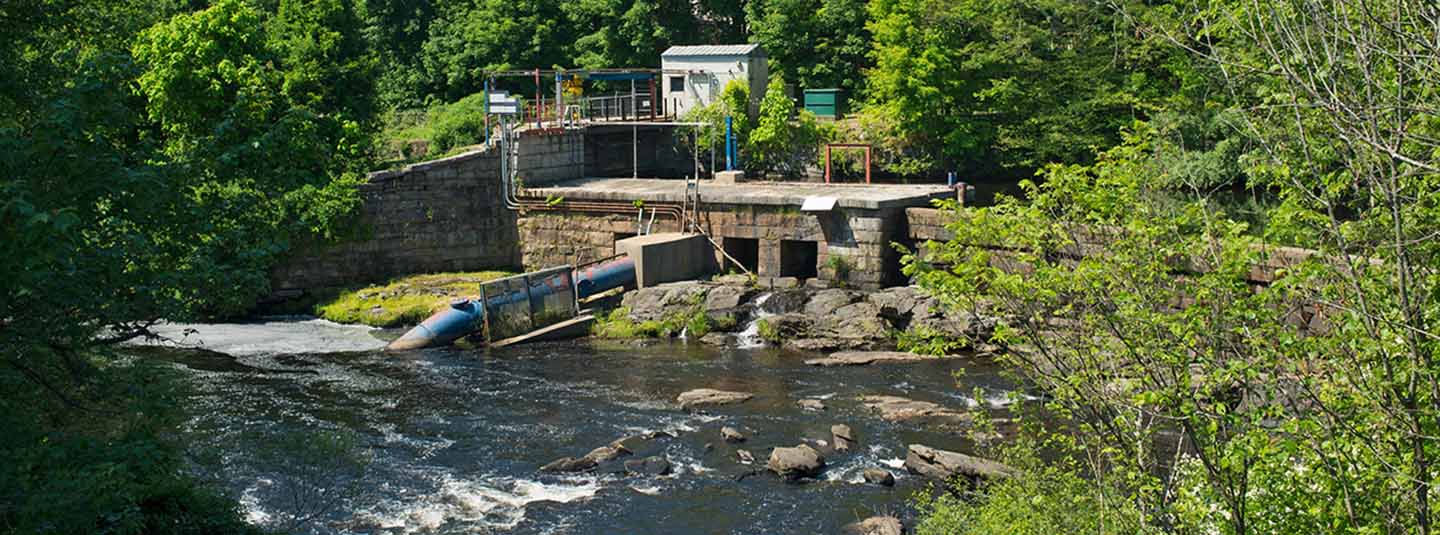 Small hydropower plant along a river