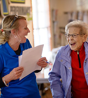 Physical therapist with patient