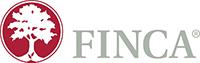 FINCA logo cut out of a tree on a red background
