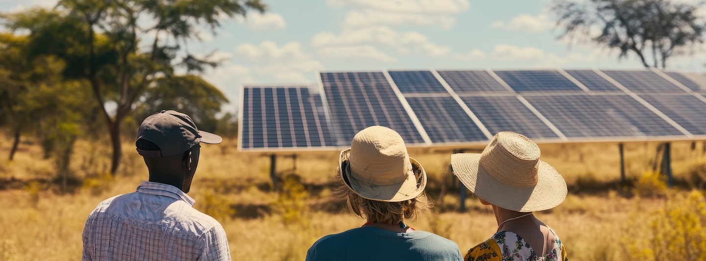 Solar panels in rural area