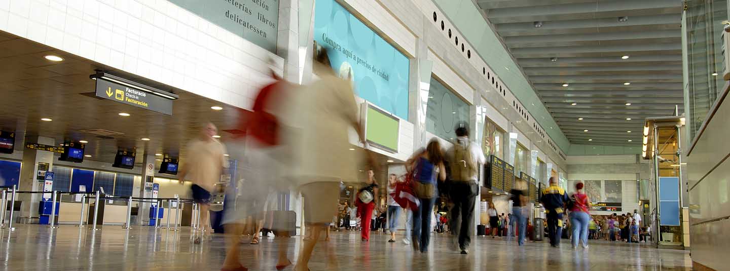 People in an airport terminal