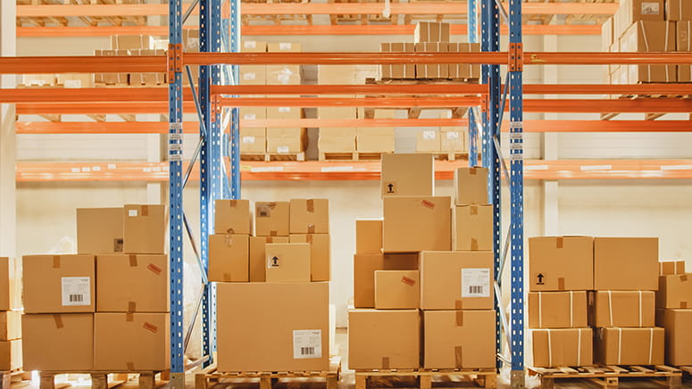 Boxes in warehouse